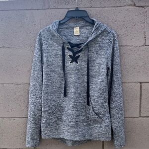Balance Collection Charcoal Lace-Up Hoodie